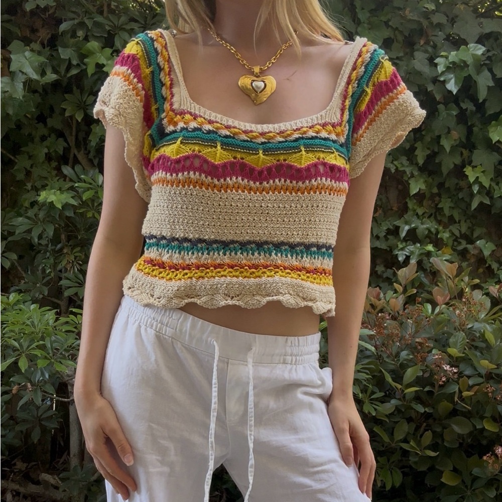 Zara Multicolor Crochet Top